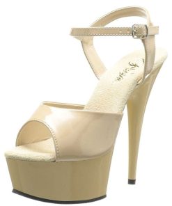 Hoga Klackar Mini Plata höga klackar | Beige 15 Cm Delight-609 Pleaser High Heels Skor