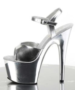 Hoga Klackar Mer Plata höga klackar | Silver 18 Cm Adore-709 Krom Platform Hogklackade Skor