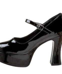 Pumps Klackar Mini Plata höga klackar | Svart Lack 11 Cm Maryjane-50 Mary Jane Hoga Platapumps