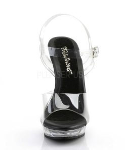 Hoga Klackar Mini Plata höga klackar | Svart Transparent 13 Cm Lip-108 Platform Hogklackade Skor