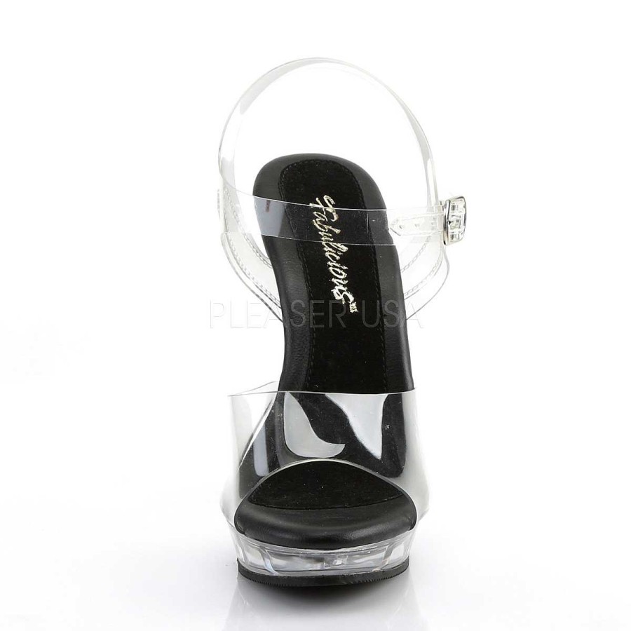 Hoga Klackar Mini Plata höga klackar | Svart Transparent 13 Cm Lip-108 Platform Hogklackade Skor