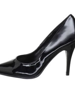 Stora Hoga Klackar For Man höga klackar | Svart Lack 10 Cm Vanity-420 Pumps Hogklackade Herrskor