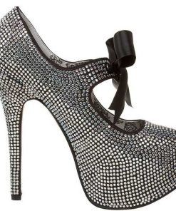 Pumps Klackar Mer Plata höga klackar | Gra Strass 14,5 Cm Burlesque Teeze-04R Hoga Plata Pumps Skor