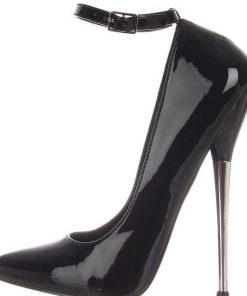 Fetish Skor & Extrema Stovlar höga klackar | Svart Lack 16 Cm Dagger-12 Fetish Hoga Pumps Skor