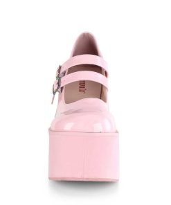 Demoniacult Skor & Stovlar Dam höga klackar | Rosa Vegan 11,5 Cm Demoniacult Kera-08 Gothic Mary Jane Pumps Med Plata