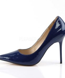 Stora Hoga Klackar For Man höga klackar | Bla Lack 10 Cm Classique-20 Stora Storlekar Stilettos Skor