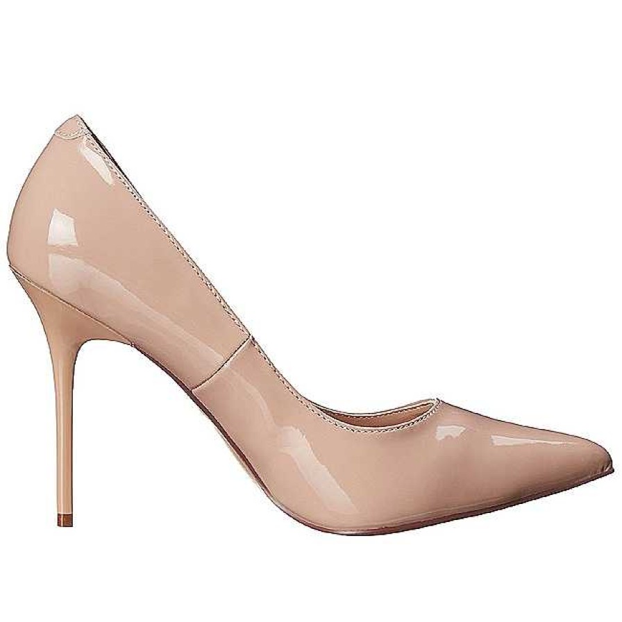 Pumps Klackar Utan Plata höga klackar | Beige Lack 10 Cm Classique-20 Spetsiga Pumps Med Stilettklackar