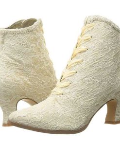 Stovletter Dam Utan Plata höga klackar | Beige 12 Cm Victorian-30 Dam Boots Med Snorning