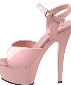 Hoga Klackar Mini Plata höga klackar | Rosa Lack 15 Cm Pleaser Kiss-209 Hoga Sandaletter Med Klack