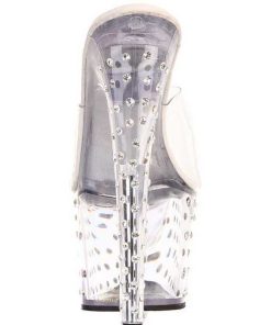 Slip In Klackar Mer Plata höga klackar | Transparent Kristall Platform 18 Cm Stardust-701 Hogklackade Slipper Skor