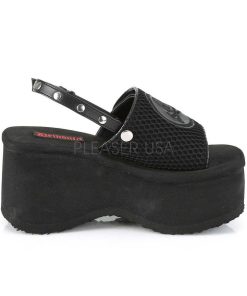 Demoniacult Skor & Stovlar Dam höga klackar | Svart 9 Cm Demoniacult Funn-32 Lolita Emo Sandaler Med Plata