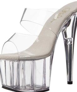 Slip In Klackar Mer Plata höga klackar | Transparent 18 Cm Adore-702 Plata Hoga Slip In Mules Dam