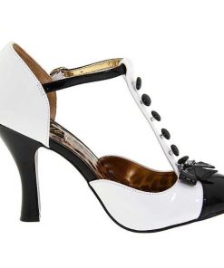 Pumps Klackar Utan Plata höga klackar | Vit Mocka 10 Cm Smitten-10 Rockabilly Dam Pumps Med Lag Klack