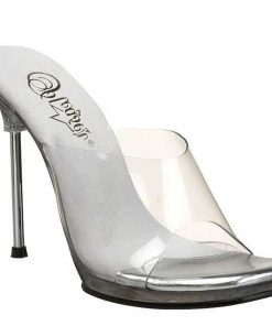 Slip In Klackar Utan Plata höga klackar | Transparent 11,5 Cm Fabulicious Chic-01 Plata Mules