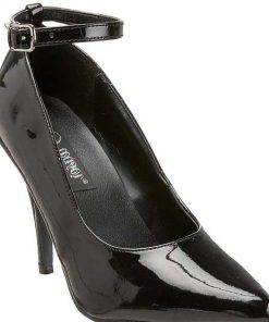 Pumps Klackar Utan Plata höga klackar | Svart Lack 10 Cm Vanity-431 Kvinnor Pumps Med Lag Klack