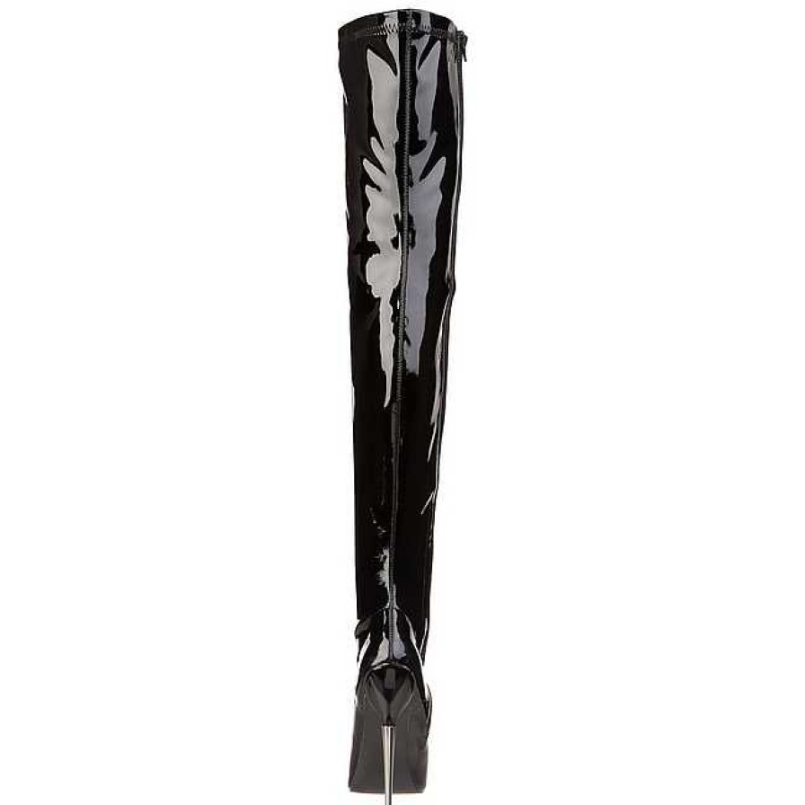 Fetish Skor & Extrema Stovlar höga klackar | Vinyl 16 Cm Dagger-3000 Fetish Larhoga Stovlar Blanka