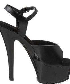 Hoga Klackar Mini Plata höga klackar | Svart Lader 15 Cm Pleaser Kiss-209 Hoga Sandaletter Med Klack