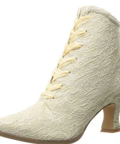 Stovletter Dam Utan Plata höga klackar | Beige 12 Cm Victorian-30 Dam Boots Med Snorning