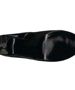 Stora Hoga Klackar For Man höga klackar | Svart Lacklader 14,5 Cm Burlesque Teeze-06W Pumps For Man Med Breda Fotter