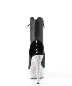 Stovletter Dam Med Plata höga klackar | Bej-1016-6 - 18 Cm Pleaser Hogklackade Boots Strass Silver