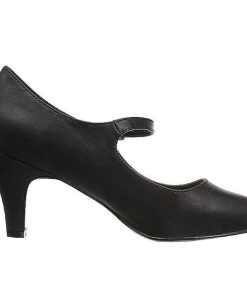 Pumps Klackar Utan Plata höga klackar | Svart Konstlader 8 Cm Divine-440 Kvinnor Pumps Med Lag Klack