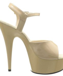 Hoga Klackar Mini Plata höga klackar | Beige 15 Cm Delight-609 Pleaser High Heels Skor