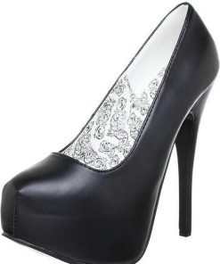 Pumps Klackar Mer Plata höga klackar | Svart Konstlader 14,5 Cm Burlesque Bordello Teeze-06 Hoga Platapumps