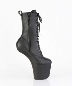 Stovletter Dam Med Plata höga klackar | Vegan 20 Cm Craze-1040 Heelless Ankle Boots Pony Heels Svarta