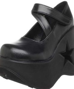 Demoniacult Skor & Stovlar Dam höga klackar | Svart 13 Cm Dynamite-03 Lolita Skor Goth Wedge Plataskor Med Kilklack