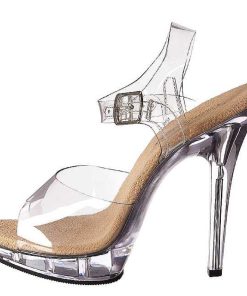 Hoga Klackar Mini Plata höga klackar | Beige Transparent 13 Cm Lip-108 Platform Hogklackade Skor