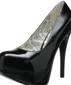 Pumps Klackar Mer Plata höga klackar | Svart Lack 14,5 Cm Burlesque Bordello Teeze-06 Hoga Platapumps