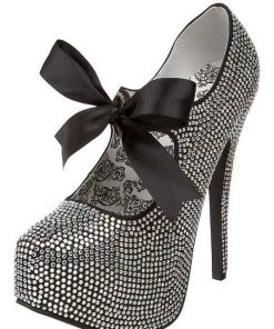 Pumps Klackar Mer Plata höga klackar | Gra Strass 14,5 Cm Burlesque Teeze-04R Hoga Plata Pumps Skor