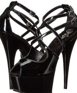 Pumps Klackar Mer Plata höga klackar | Svart Lack 15 Cm Pleaser Delight-612 Hoga Platapumps