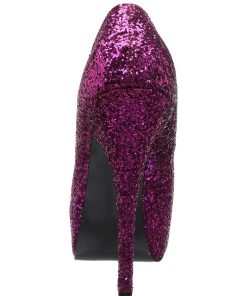 Stora Hoga Klackar For Man höga klackar | Pink Glitter 14,5 Cm Burlesque Teeze-06Gw Pumps For Man Med Breda Fotter