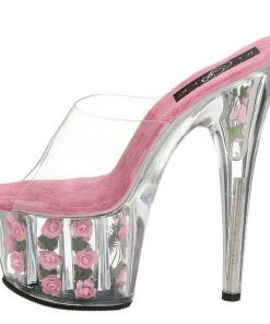 Slip In Klackar Mer Plata höga klackar | Fuchsia Transparent 18 Cm Adore-701Fl Plata Hoga Slip In Mules