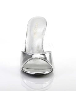 Slip In Klackar Utan Plata höga klackar | Silver 10 Cm Classique-01 Dam Tofflor Med Hoga Klack