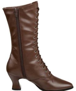 Stovletter Dam Utan Plata höga klackar | Brun 7 Cm Victorian-120 Dam Boots Med Snorning