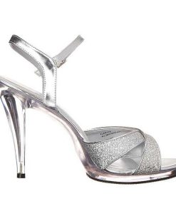 Hoga Klackar Mini Plata höga klackar | Silver Glitter 12 Cm Flair-419G Hogklackade Dam Sandaletter