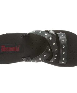 Demoniacult Skor & Stovlar Dam höga klackar | Svart 9 Cm Funn-19 Plata Goth Flip Flops Dam