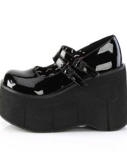 Demoniacult Skor & Stovlar Dam höga klackar | Svart Vegan 11,5 Cm Demoniacult Kera-08 Gothic Mary Jane Pumps Med Plata