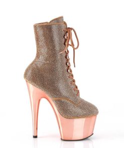 Stovletter Dam Med Plata höga klackar | Guld Rosa Strass Stenar Plataboots 18 Cm Adore-1020Chrs Hogklackade Boots