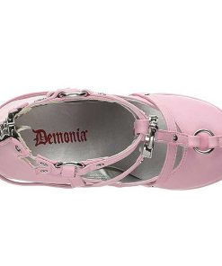 Demoniacult Skor & Stovlar Dam höga klackar | Rosa Konstlader 13 Cm Poison-25-2 Lolita Stovletter Kilklackar Plata