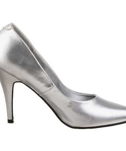 Stora Hoga Klackar For Man höga klackar | Silver Konstlader 10 Cm Vanity-420 Pumps Hogklackade Herrskor