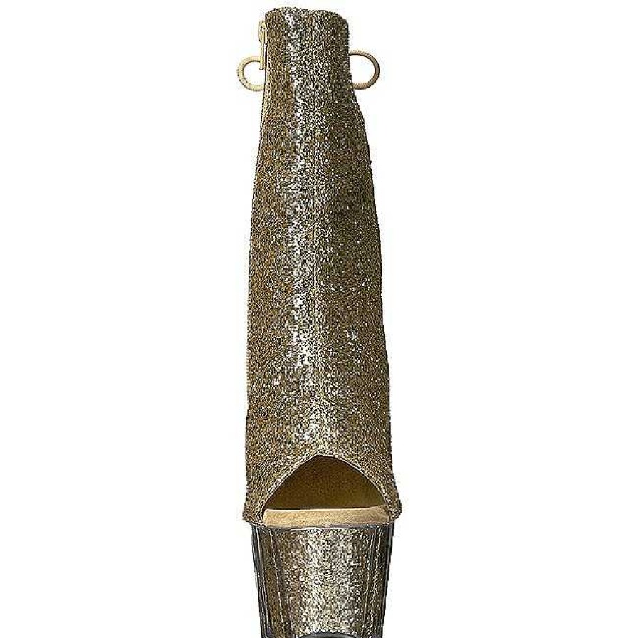 Stovletter Dam Med Plata höga klackar | Guld Glitter 18 Cm Adore-1018G Dam Stovletter Med Platasula