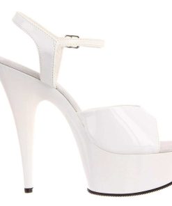 Hoga Klackar Mini Plata höga klackar | Vit 15 Cm Delight-609 Pleaser High Heels Skor