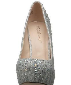 Pumps Klackar Mini Plata höga klackar | Silver Strass 13 Cm Destiny-06R Hoga Plata Pumps Skor