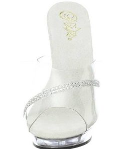 Slip In Klackar Mini Plata höga klackar | Transparent 13 Cm Fabulicious Lip-101R Hogklackade Slipper Damskor