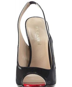 Hoga Klackar Utan Plata höga klackar | Svarta Slingback Lackpumps 13 Cm Sexy-08 Hogklackade Slingback Skor