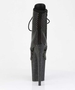 Stovletter Dam Med Plata höga klackar | Flamingo-1020Rm 20 Cm Pleaser Hogklackade Boots Strass Svart