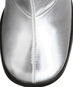 Stovlar Dam Utan Plata höga klackar | Silver Vinylstovlar Blockklack 7,5 Cm Vinyl - 70 Tal Hippie Disco Gogo Knahoga Boots